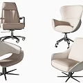 Modern Light Colored Office Chairs With Swivel Base And Various Designs