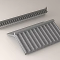 Traditional Gray Roof Tile Architectural Components Featuring Two Different Eave Designs 3d model