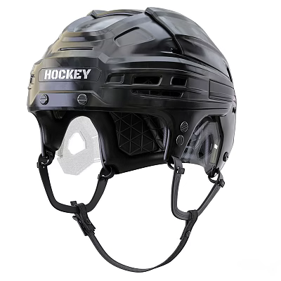 Black Hockey Helmet With Protective Face Shield And Adjustable Straps 3d model