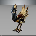 Armored Avian Creature With Knight Inspired Armor Golden Feathers And Metal Claws 3D Model Design