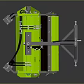Green Agricultural Machinery With Metal Frame Wheels And Cutting Mechanism