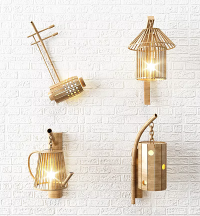 New Chinese Wall Lamp 3d model