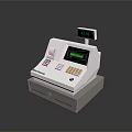 White Sharp Cash Register With Digital Display Keypad And Cash Drawer