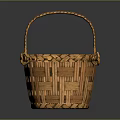 Handwoven Brown Storage Basket With Braided Design And Handle For Household Use