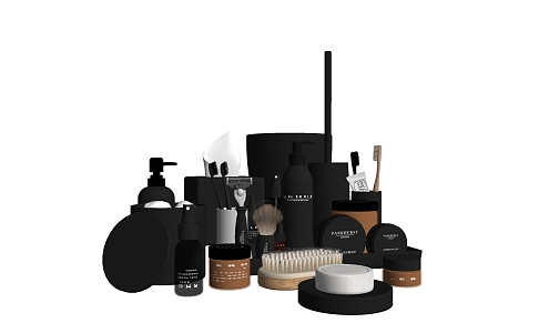 Modern cosmetics toiletries 3d model