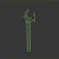 Old Textured Metal Wrench 3D Model On Gradient Gray Background 3d model