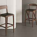 Middle Ancient Bar Stool Solid Wood Bar Stool Bar Stool Silent Wind Bar Stool Nordic Bar Stool 3d model