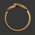 Elegant Golden Bracelet With Intricate Snake Design And Smooth Metallic Surface