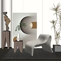 Quiet single sofa 3d model