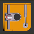 Orange Mechanical Frame With Silver Metal Parts And Interactive Components Design
