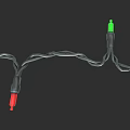 Festive Twisted Black Wire Decorative Lights With Red And Green Plugs