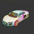 Silver Audi Sports Car With Sleek Exterior Design And Stylish Alloy Wheels
