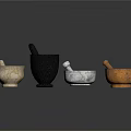 Assorted Mortar And Pestle Tools In Different Colors For Kitchen Use