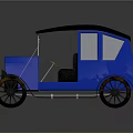 Vintage Blue Open Top Car With Black Roof Classic Design And Retro Style