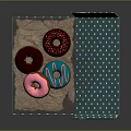 Open Blue Polka Dot Doughnut Box With Colorful Doughnuts Inside