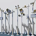 Outdoor Projection Monitoring Systems with Multiple Pole Mounted Devices and Security Cameras