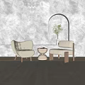 Modern leisure sofa combination single chair combination 3d model
