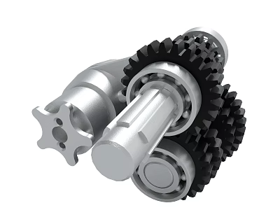 3D Rendering Of Mechanical Components With Gears And Shafts 3d model