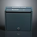 Dark Blue Mailbox With Unwanted Supplies Text And Secure Lock Design