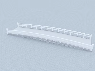 White Bridge Structure With Simple Railing And Modern Design Elements 3d model