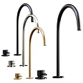 Modern Sleek Faucets In Black Gold Silver Colors With Contemporary Design For Kitchen And Bathroom