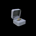 Gold Ring In Open Gray Jewelry Box For Luxury Jewelry Display And Gift
