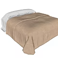 Neatly Made Double Bed with Brown Blanket White Sheets and Soft Pillows
