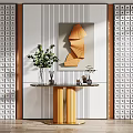 Light Luxury End View Desk 3d model