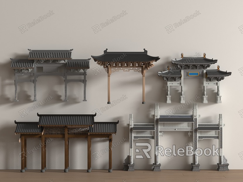 New Chinese style archway archway model