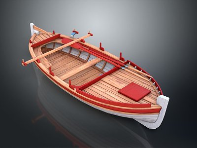 Modern Boat Small Boat Fishing Boat Wooden Boat Single Boat 3d model