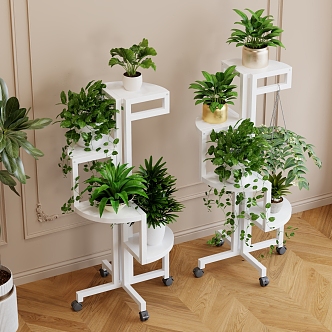 Flower Rack Storage Rack Balcony Flower Shelf Living Room Floor-standing Multi-layer Potted Plant Fleshy Flower Rack Plant Pot Rack 3d model