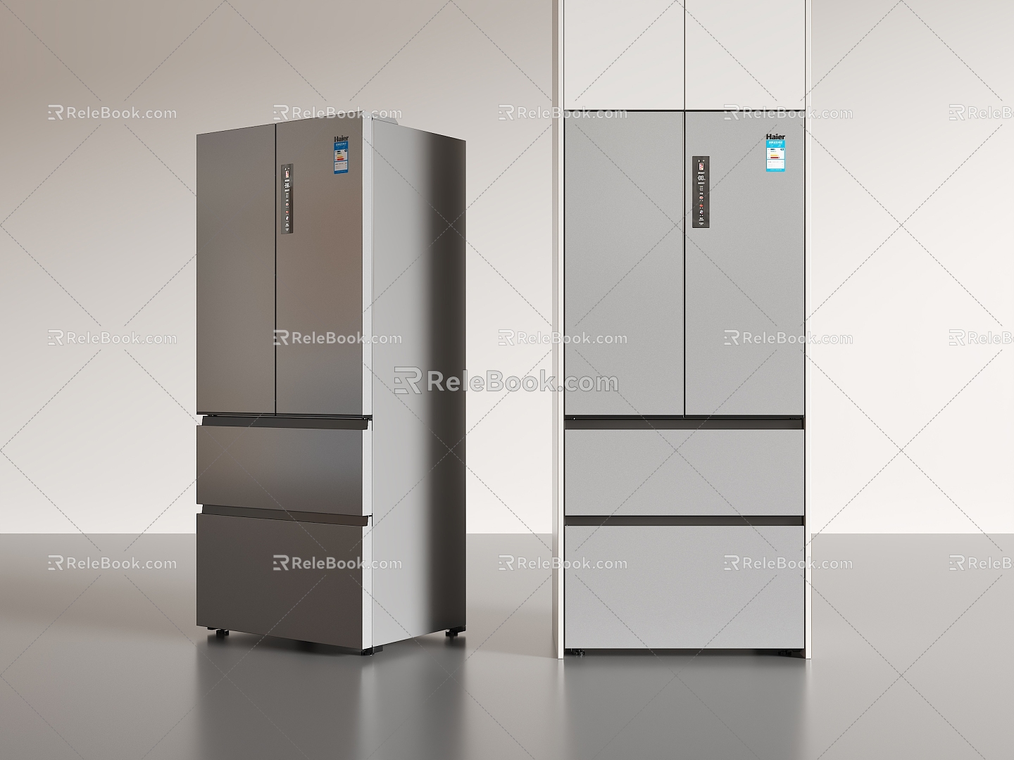 Refrigerator French Refrigerator Zero Embedded Refrigerator Haier Refrigerator 3d model