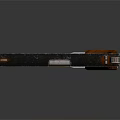 Classic Vintage Pistol With Shiny Metal Body And Wooden Grip Featuring Wood Grain