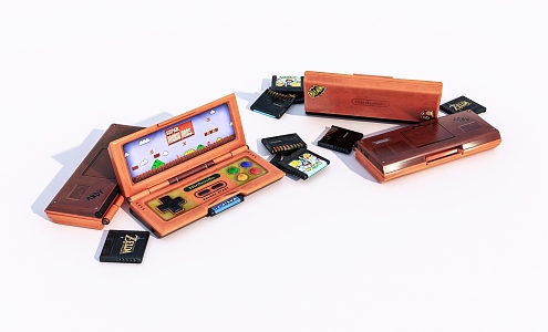 Old handheld game machine 3d model