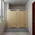Modern Public Restroom Interior Design With Urinals Stalls And Tiled Walls