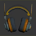 Stylish Blue And Orange Over Ear Headphones With Soft Ear Cushions