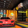 Bright Yellow 4S Auto Shop Offering Car Sales Car Detailing Red Car
