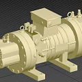 Detailed Industrial Engine 3D Model Design With Mechanical Components Mounting Brackets Cylinders And Pipes