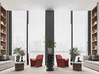 Modern reception area Sales office Negotiation area 3d model