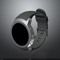 Fashionable Smartwatch Accessory With Gray Strap Round Dial And Digital Fitness Tracking Screen