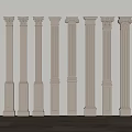 French Roman Column Square Column 3d model