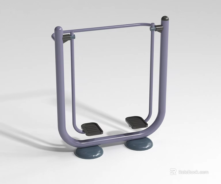 Children's Playground Purple Stomping Equipment With Blue Base And Metal Frame 3d model 