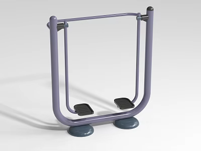 Children's Playground Purple Stomping Equipment With Blue Base And Metal Frame 3d model