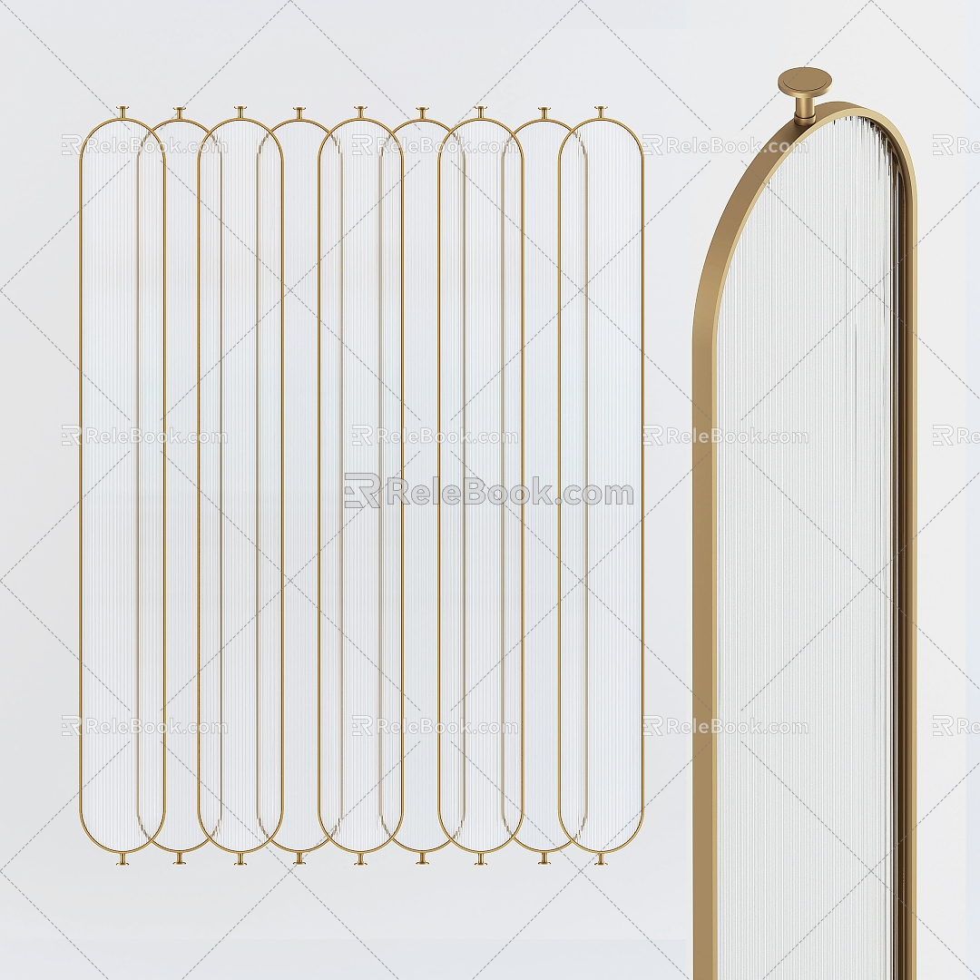 Metal screen partition 3d model