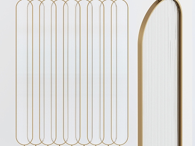 Metal screen partition 3d model