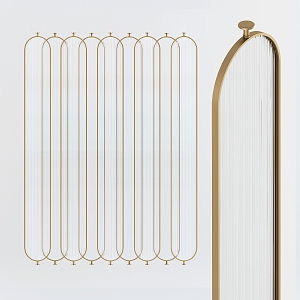 Metal screen partition 3d model