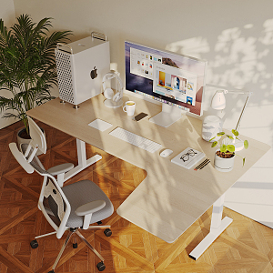 Modern desk chair desk chair combination 3d model