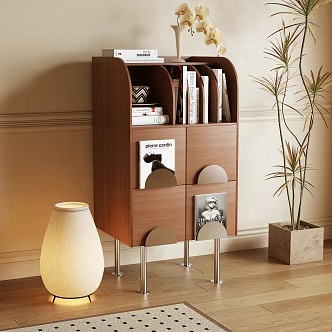 Log Style Bucket Cabinet Side Cabinet Storage Cabinet 3d model