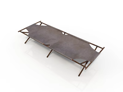 Sturdy Foldable Bed With Metal Frame And Durable Fabric Surface Design 3d model