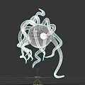 Game Movie Character With Round Body Red Eye And Long Tentacles